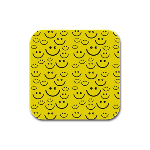 Smiley Face Rubber Square Coaster (4 pack) from ArtsNow.com Front
