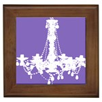 chandelier violet white Framed Tile