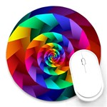 Psychedelic Rainbow Spiral  Round Mousepad