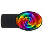 Psychedelic Rainbow Spiral  USB Flash Drive Oval (4 GB)