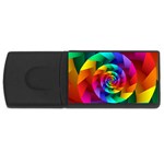 Psychedelic Rainbow Spiral  USB Flash Drive Rectangular (4 GB)