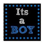 Its A Boy Black Tile Coaster