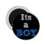 Its A Boy Black 2.25  Magnet