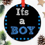 Its A Boy Black Ornament (Round)