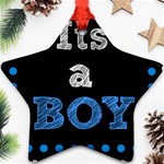 Its A Boy Black Ornament (Star)