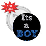 Its A Boy Black 2.25  Button (100 pack)