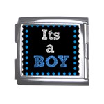 Its A Boy Black Mega Link Italian Charm (18mm)