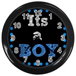 Its A Boy Black Wall Clock (Black)