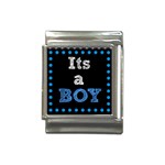 Its A Boy Black Italian Charm (13mm)
