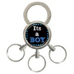 Its A Boy Black 3-Ring Key Chain