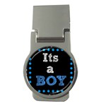Its A Boy Black Money Clip (Round)