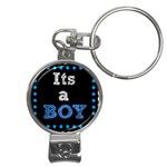 Its A Boy Black Nail Clippers Key Chain