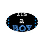 Its A Boy Black Sticker (Oval)