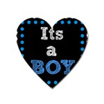 Its A Boy Black Magnet (Heart)