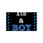 Its A Boy Black Sticker Rectangular (10 pack)