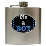 Its A Boy Black Hip Flask (6 oz)
