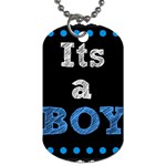 Its A Boy Black Dog Tag (Two Sides)