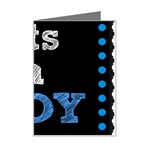 Its A Boy Black Mini Greeting Card