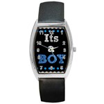 Its A Boy Black Barrel Style Metal Watch