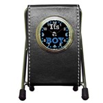 Its A Boy Black Pen Holder Desk Clock