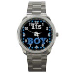 Its A Boy Black Sport Metal Watch