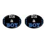Its A Boy Black Cufflinks (Oval)