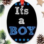 Its A Boy Black Oval Ornament (Two Sides)