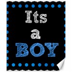 Its A Boy Black Canvas 8  x 10 
