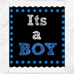 Its A Boy Black Canvas 12  x 16 