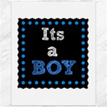 Its A Boy Black Canvas 16  x 20 