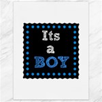 Its A Boy Black Canvas 18  x 24 