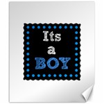 Its A Boy Black Canvas 20  x 24 