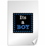 Its A Boy Black Canvas 20  x 30 