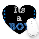Its A Boy Black Heart Mousepad
