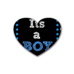 Its A Boy Black Heart Coaster (4 pack)