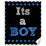Its A Boy Black Canvas 11  x 14 