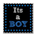 Its A Boy Black Face Towel