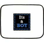 Its A Boy Black Double Sided Fleece Blanket (Mini)