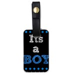 Its A Boy Black Luggage Tag (one side)