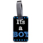 Its A Boy Black Luggage Tag (two sides)