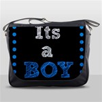 Its A Boy Black Messenger Bag