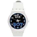 Its A Boy Black Round Plastic Sport Watch (M)