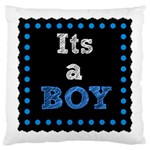 Its A Boy Black Large Cushion Case (One Side)