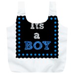 Its A Boy Black Full Print Recycle Bag (XL)