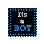 Its A Boy Black Small Satin Scarf (Square)