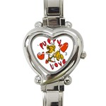 Puppy Love Heart Italian Charm Watch