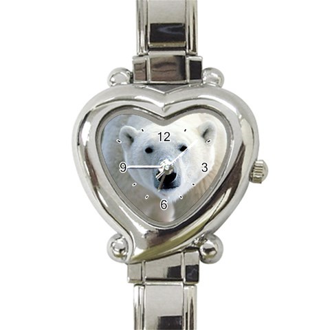 Fabulous Polar Bear Heart Italian Charm Watch from ArtsNow.com Front
