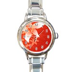 flower_plate Round Italian Charm Watch