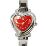 flower_plate Heart Italian Charm Watch