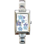 flower034 Rectangular Italian Charm Watch